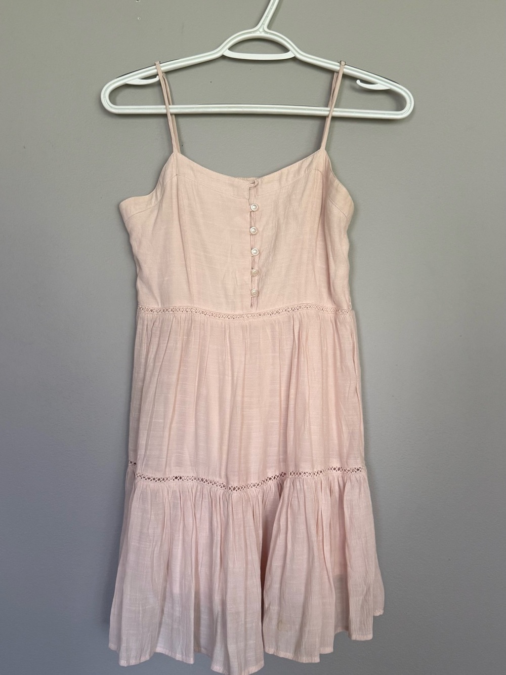 Love Tree Light Pink Spaghetti-Strap Tiered Dress